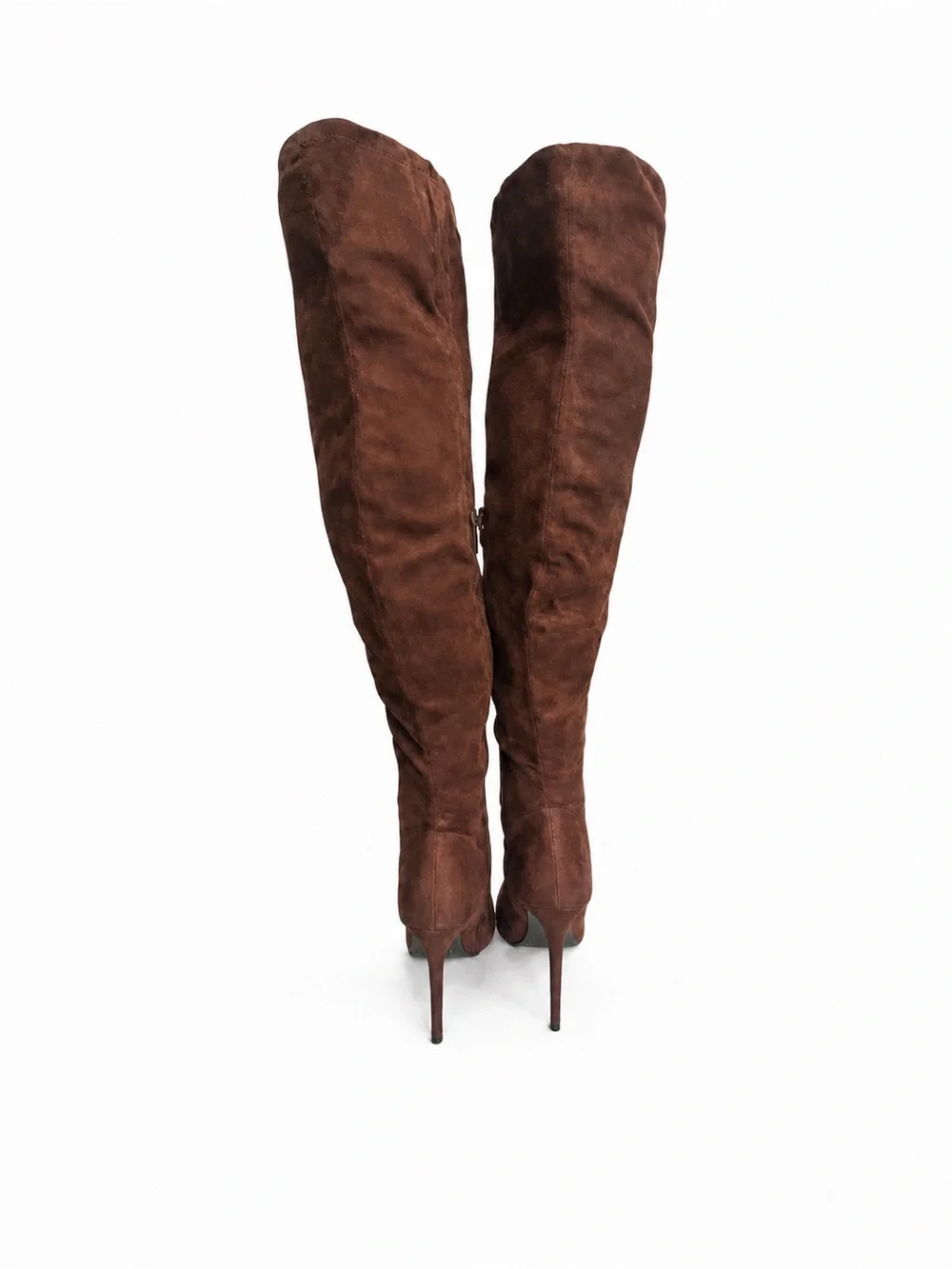 Women's Brown Lace-Up Over-the-Knee Stiletto Boots